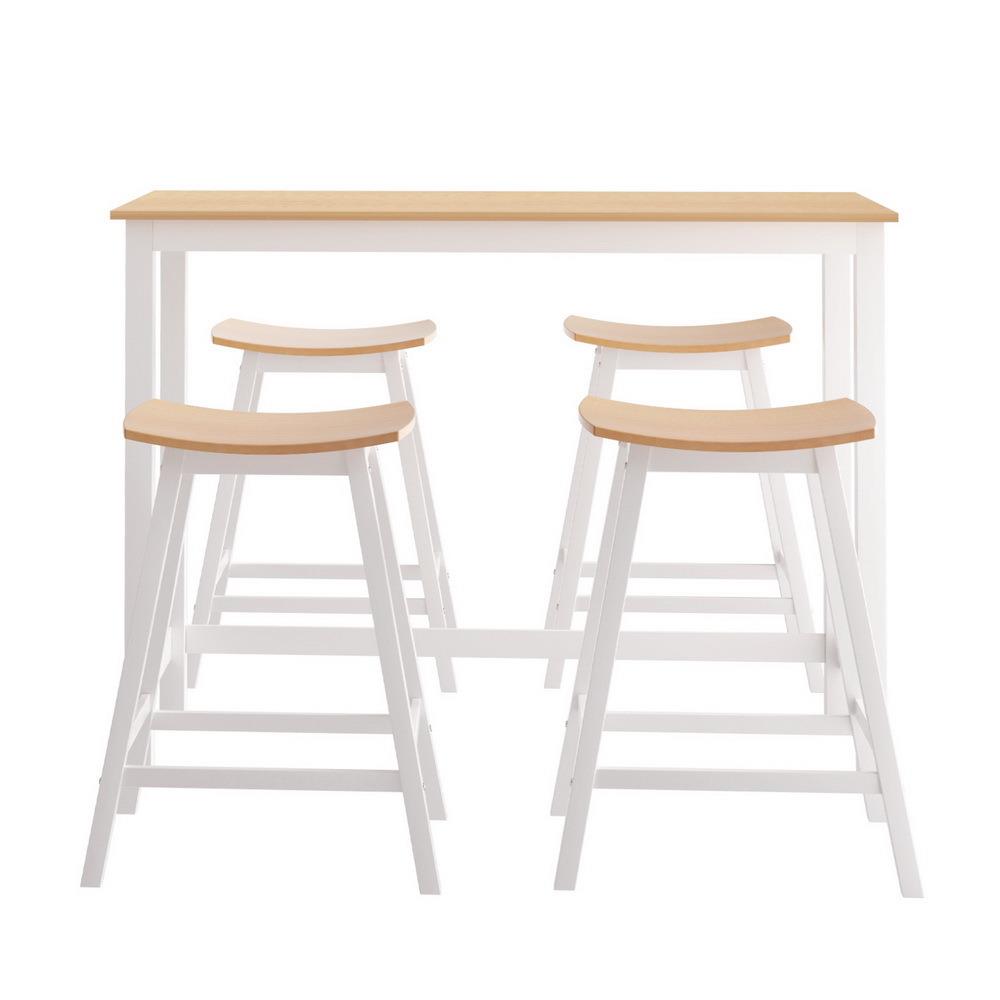 Home Bar Stools - ชุดโต๊ะบาร์และเก้าอี้สตูลไม้เนื้อแข็ง โต๊ะรับประทานอาหาร เก้าอี้ครัว สำหรับคาเฟ่ ผับ เฟอร์นิเจอร์บ้านสไตล์โมเดิร์น