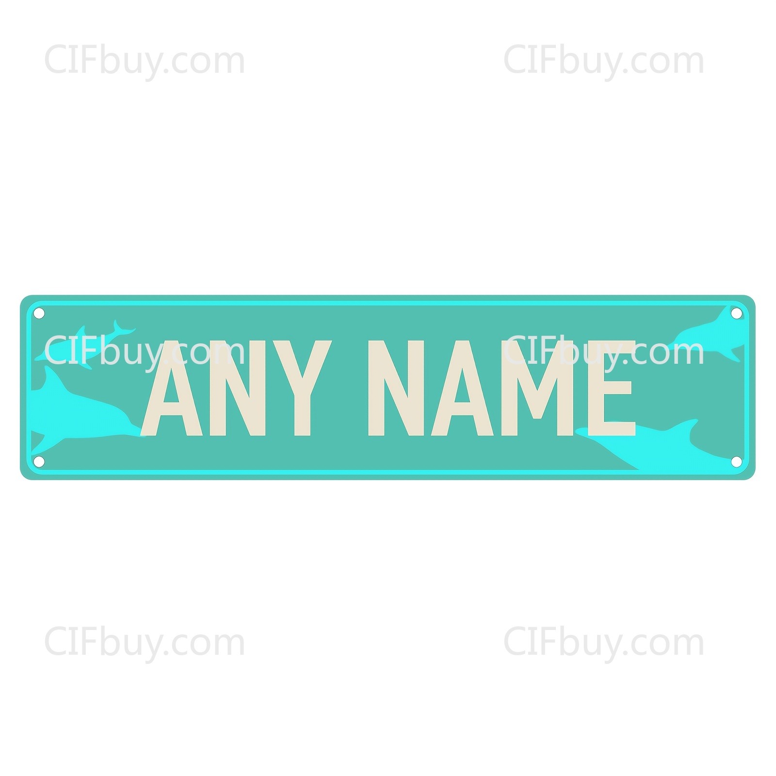 Home Bar Signs - ป้ายโลหะรูปโลมารูปแบบ 2 มิติ แบบปรับแต่งได้, โลโก้สั่งทำขนาด 15.75x3.94
