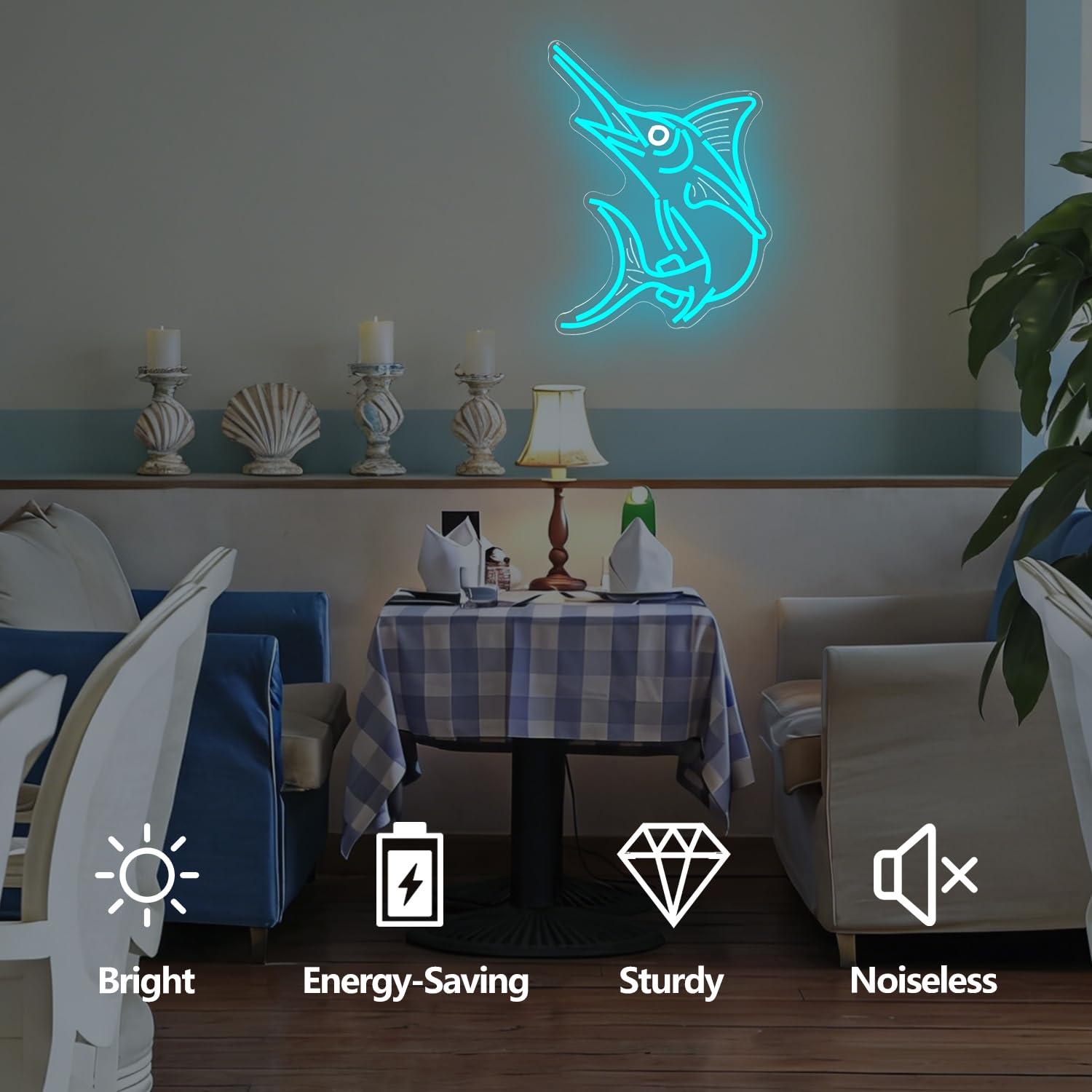 ป้ายไฟนีออนรูปปลาปลากระเบน ตกแ - Home Bar Signs บทวิจารณ์และราคา