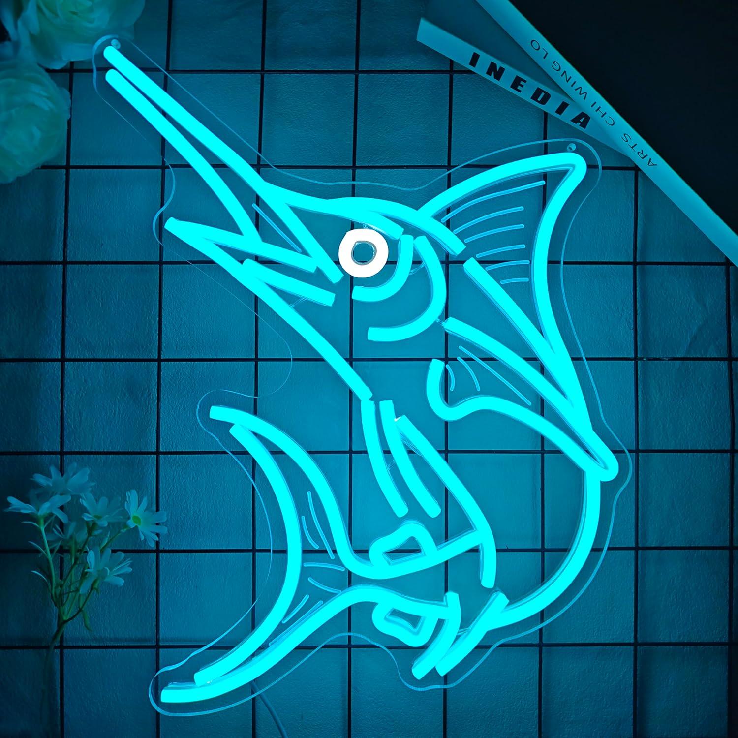 ป้ายไฟนีออนรูปปลาปลากระเบน ตกแ - Home Bar Signs บทวิจารณ์และราคา