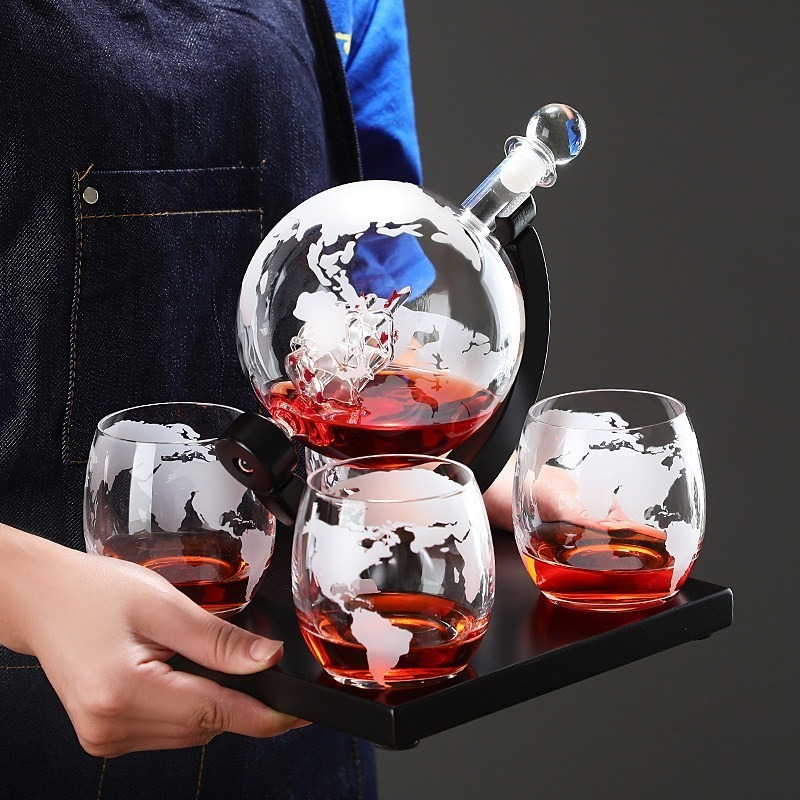 ชุดขวดไวน์ทรงกลมตกแต่งพร้อมขาต - Home Bar Set บทวิจารณ์และราคา
