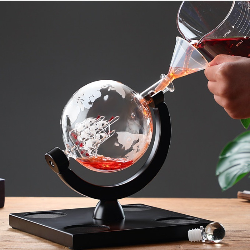 ชุดขวดไวน์ทรงกลมตกแต่งพร้อมขาต - Home Bar Set บทวิจารณ์และราคา