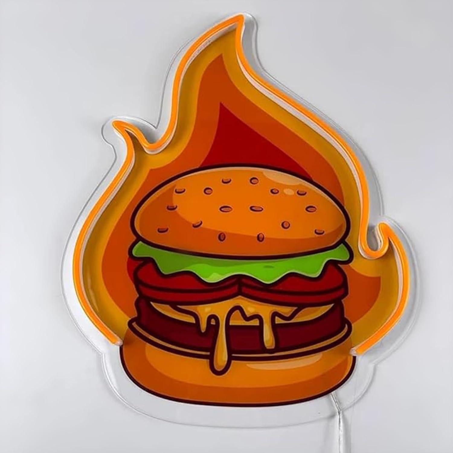 ป้ายไฟนีออนรูปเบอร์เกอร์ ไฟ LE - Home Bar Signs บทวิจารณ์และราคา